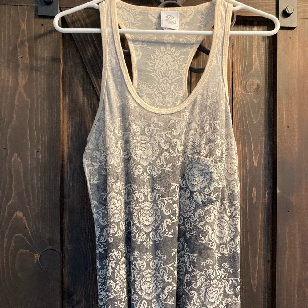 Rip curl racer back floral tank top